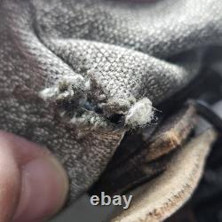 Vintage Swiss Army Military Backpack Rucksack Canvas Leather Salt & Pepper 1968