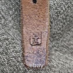 Vintage Swiss Army Military Backpack Rucksack Canvas Leather Salt & Pepper 1968