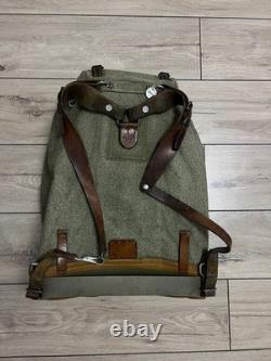 Vintage Swiss Army Military Backpack Rucksack Canvas Salt & Pepper Switzerland