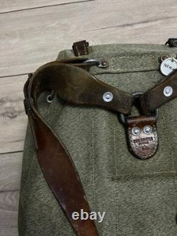 Vintage Swiss Army Military Backpack Rucksack Canvas Salt & Pepper Switzerland