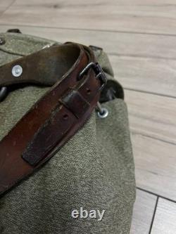 Vintage Swiss Army Military Backpack Rucksack Canvas Salt & Pepper Switzerland