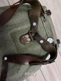 Vintage Swiss Army Military Backpack Rucksack Canvas Salt & Pepper Switzerland