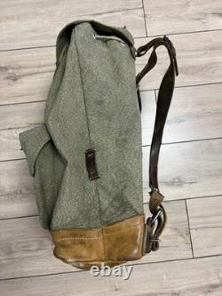 Vintage Swiss Army Military Backpack Rucksack Canvas Salt & Pepper Switzerland