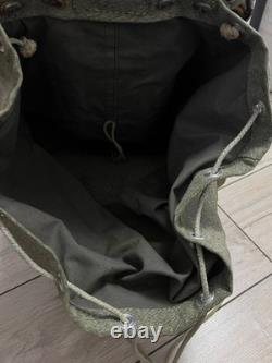 Vintage Swiss Army Military Backpack Rucksack Canvas Salt & Pepper Switzerland