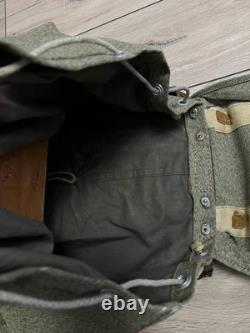 Vintage Swiss Army Military Backpack Rucksack Canvas Salt & Pepper Switzerland