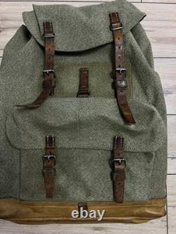 Vintage Swiss Army Military Backpack Rucksack Canvas Salt & Pepper Switzerland
