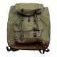 Vintage Swiss Army Military Backpack Rucksack Salt And Pepper Canvas & Leather