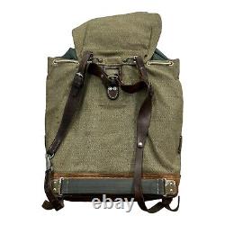 Vintage Swiss Army Military Backpack Rucksack Salt and Pepper Canvas & Leather