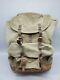 Vintage Swiss Army Military Backpack Rucksack Salt And Pepper Leather Canvas Bag