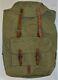 Vintage Swiss Army Military Backpack Salt/pepper Leather Canvas Bag Look! (rcr)