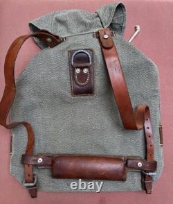 Vintage Swiss Army Military Canvas Effiektensak Backpack Complete + breadbag