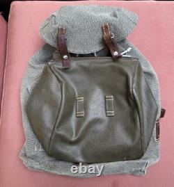 Vintage Swiss Army Military Canvas Effiektensak Backpack Complete + breadbag