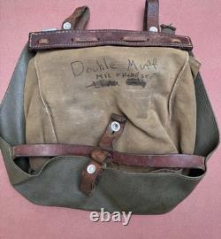 Vintage Swiss Army Military Canvas Effiektensak Backpack Complete + breadbag