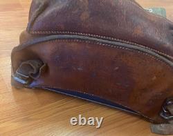 Vintage Swiss Army Military Mountain Backpack Leather Canvas Rucksack Pack