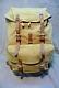 Vintage Swiss Army Military Mountain Backpack Leather Canvas Salt & Pepper 65