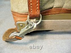 Vintage Swiss Army Military Mountain Backpack Leather Canvas Salt & Pepper 65