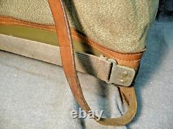 Vintage Swiss Army Military Mountain Backpack Leather Canvas Salt & Pepper 65