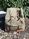 Vintage Swiss Army Military Mountain Backpack Leather Canvas Salt & Pepper Ww2