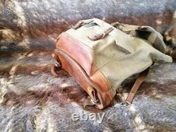 Vintage Swiss Army Military Mountain Backpack and BAG Salt Pepper Leather Canvas