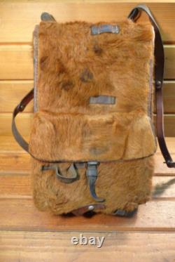 Vintage Swiss Army Military Pony Fur Backpack Tornister Rucksack Frick Bern28 43