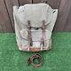 Vintage Swiss Army Military Salt & Pepper Canvas & Leather Rucksack Backpack