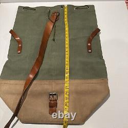 Vintage Swiss Army Military Sea Sack Deployment Canvas Leather Duffle Bag