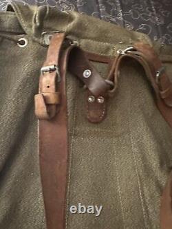 Vintage Swiss Army Military Switzerland rucksack backpack 1972 Leather Canvas