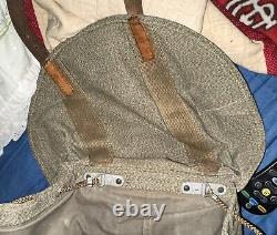 Vintage Swiss Army Military Switzerland rucksack backpack 1972 Leather Canvas