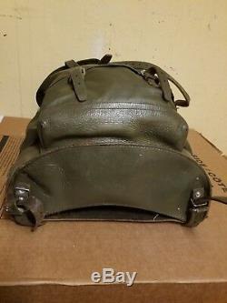 Vintage Swiss Army Military Waterproof Leather and Rubber Backpack Rucksack