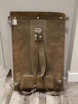 Vintage Swiss Army Military Waterproof Rucksack Backpack Metal Plated Back Rare