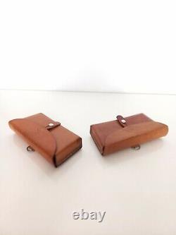 Vintage Swiss Army Pair Leather Belt Bag Switzerland 1966 Pouch STGW57 Ammo Bag