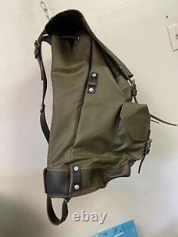 Vintage Swiss Army Rubberized Military Backpack Leather Straps 1984 Camping Mil