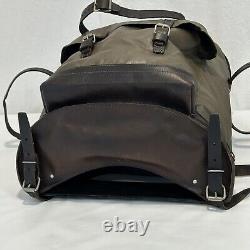 Vintage Swiss Army Rubberized Military Backpack Leather Straps 1986 Camping Mil