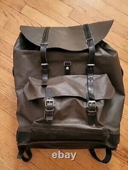 Vintage Swiss Army Rubberized Waterproof & Leather Military Rucksack Backpack