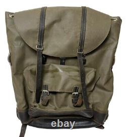 Vintage Swiss Army Rubberized Waterproof & Leather Military Rucksack Backpack