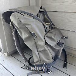 Vintage Swiss Army Rubberized Waterproof & Leather Military Rucksack Backpack