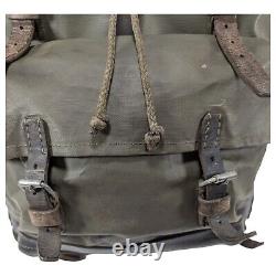 Vintage Swiss Army Rubberized Waterproof & Leather Military Rucksack Backpack