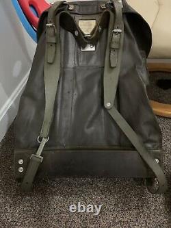 Vintage Swiss Army Rubberized Waterproof & Leather Military Rucksack Backpack