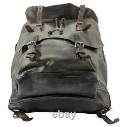 Vintage Swiss Army Rubberized Waterproof & Leather Military Rucksack Backpack