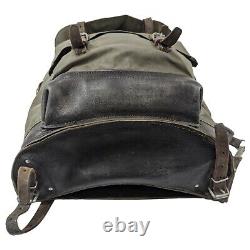 Vintage Swiss Army Rubberized Waterproof & Leather Military Rucksack Backpack