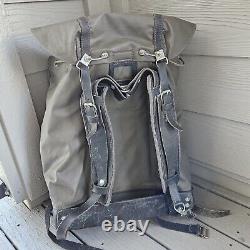 Vintage Swiss Army Rubberized Waterproof & Leather Military Rucksack Backpack