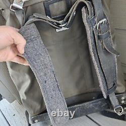 Vintage Swiss Army Rubberized Waterproof & Leather Military Rucksack Backpack