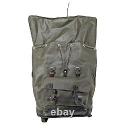 Vintage Swiss Army Rubberized Waterproof & Leather Military Rucksack Backpack