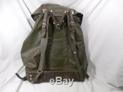 Vintage Swiss Army Rubberized Waterproof & Leather Military Rucksack Backpack