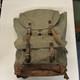 Vintage Swiss Army Salt Pepper Heavy Canvas Leather Military Rucksack Backpack