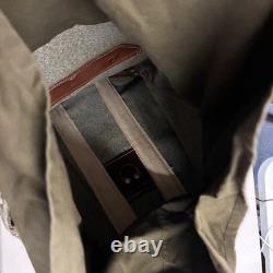 Vintage Swiss Army Salt Pepper Heavy Canvas Leather Military Rucksack Backpack