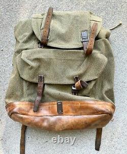 Vintage Swiss Army Salt Pepper Military Backpack Rucksack