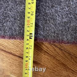 Vintage Swiss Army Wool Blanket Brown Red Stripe TB39 Military 72x51