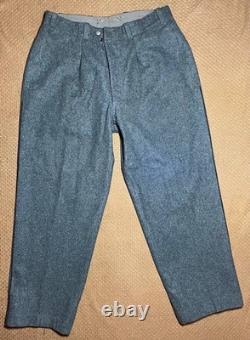 Vintage Swiss Army Wool Uniform Jacket Pants Set Grey Military 54N 56 ZH60