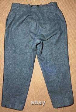 Vintage Swiss Army Wool Uniform Jacket Pants Set Grey Military 54N 56 ZH60